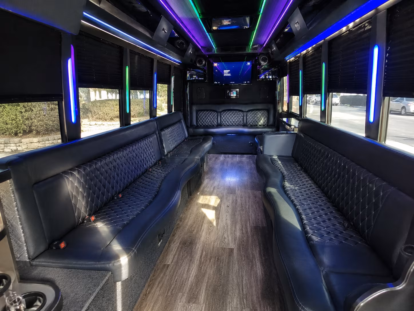castle rock 15 passenger party bus interior