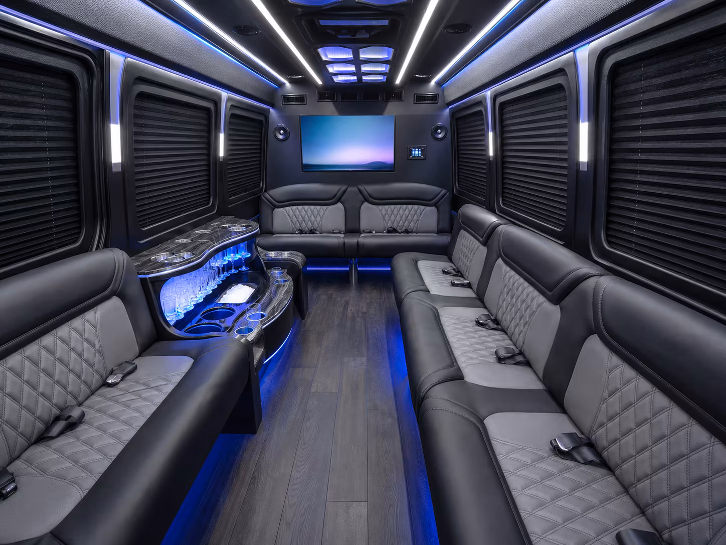 castle rock 30 passenger party bus interior