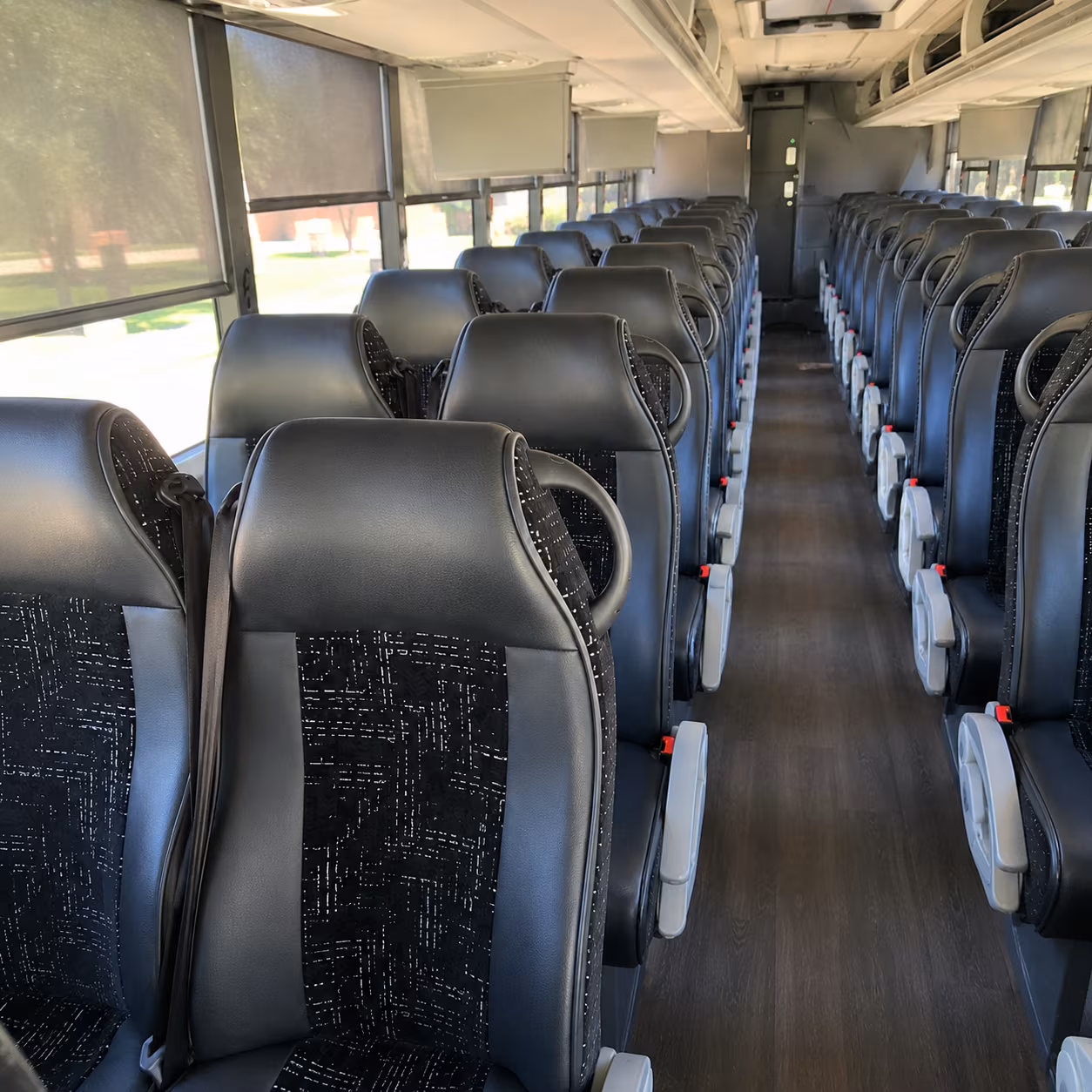 castle rock charter bus rental interior